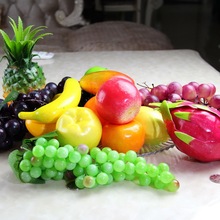 仿真装饰水果蔬菜藤条串苹果绿富士假苹果南瓜模具假水果早教玩具