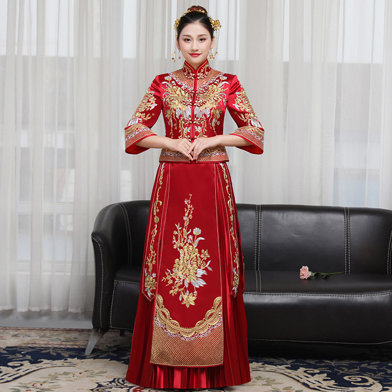 2019 nouveau spectacle wo vêtements de mariée chinoise robe de mariée costume de mariage, robe de mariée de la couronne xia cape dragon robe de montrer wo été 2019 nouveau spectacle wo vêtements de mariée chinoise robe de mariée costume de mariage, robe de mariée de la couronne xia cape dragon robe de montrer wo été