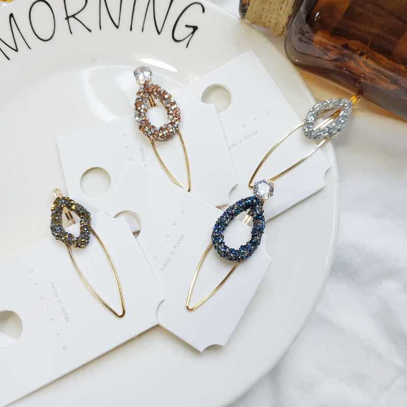 กิ๊บติดผม 新款韩版ins叶子形状水钻发夹套装时尚流行少女网红可爱饰一字夹  