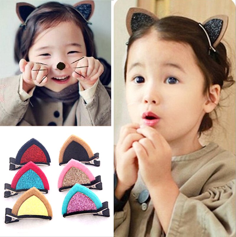 可愛兒童立體貓耳朵發夾頂夾女童寶寶劉海發夾邊夾韓國小發飾飾品
