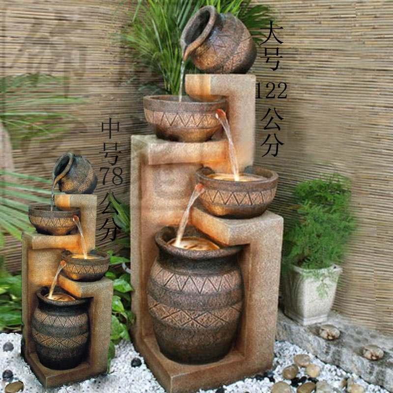 Grande agua fuente de agua cuenta con muebles de jardÃn europeas ...
