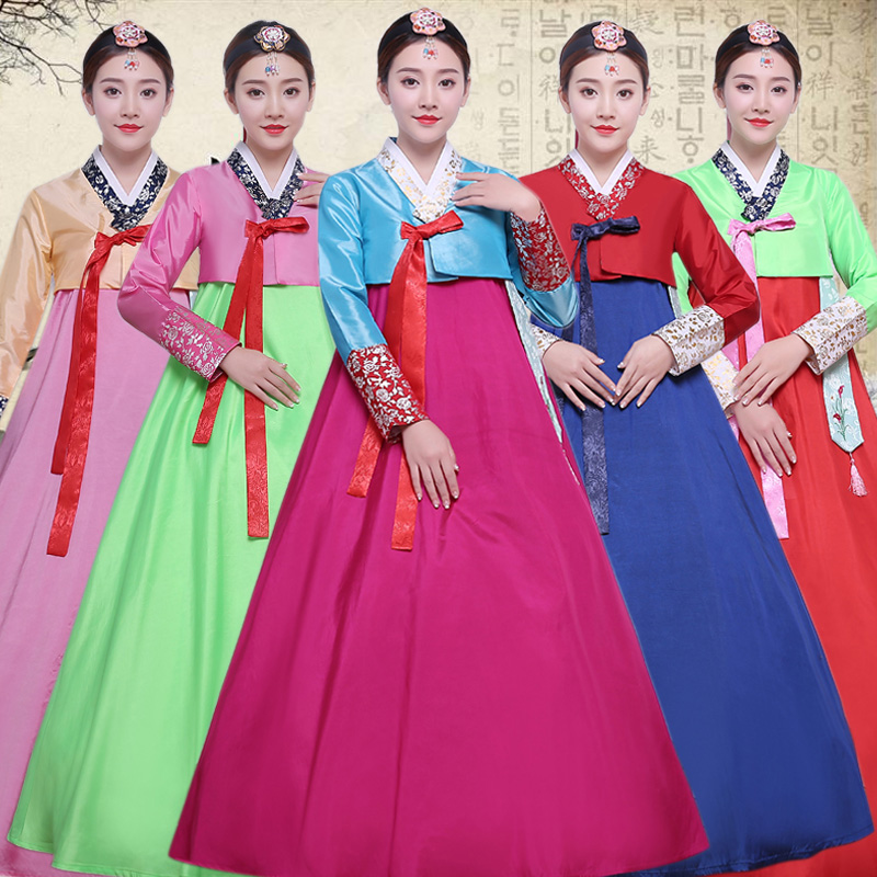 傳統改良成人韓服女朝鮮族大長今宮廷古裝演出服韓國民族舞蹈服裝