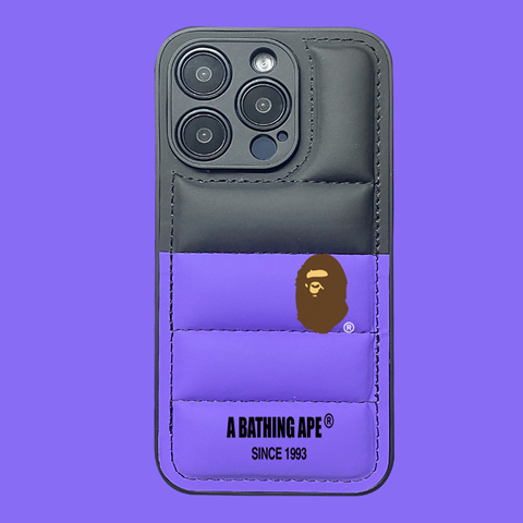 Purple — BAPE Puffy Puffer Down Jacket Cartoon Soft Heat Dissipation Cute Girls , 15, 14, 13, 12, 11 iPhone Case