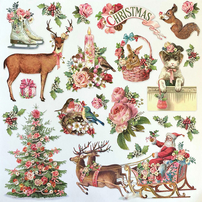 Junkjournal Santa Claus Journal Stickers Decoration Vintage Journal Sticker Material Christmas 2