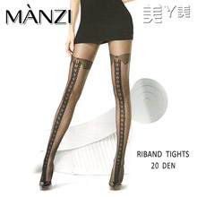 Manzi Manzi Manzi 40D Джентльмен с маленькими сапогами, жаккардами, колготками, похожими на женские носки.