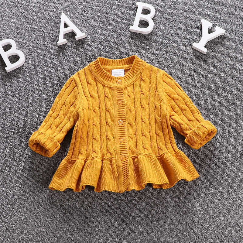 精靈女童秋裝新款針織開衫1-2歲寶寶毛衣純棉百搭嬰兒毛線衣外套