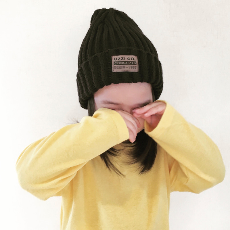 韓版兒童秋鼕天針織帽子鼕季女童保暖毛線帽男童護耳套頭帽小孩潮