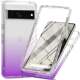Double Glazed Tempered Glass Phone Cases Covers Airbag 4 Corner Shock Absorbing Google Pixel 8, Google Pixel 8 Pro,
