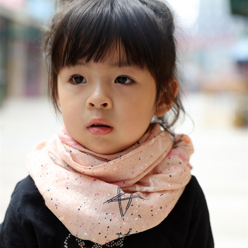 兒童夏季棉麻米奇圍巾