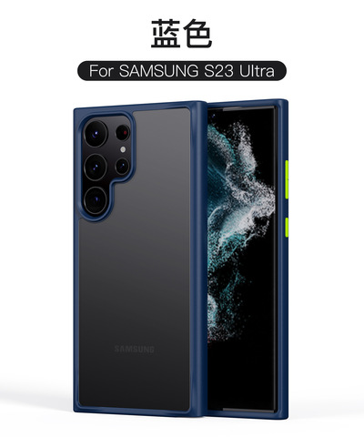 Blue — OHLA Tough Shockproof Transparent Clear S23, S23 Plus, S23 Ultra Samsung Phone Case