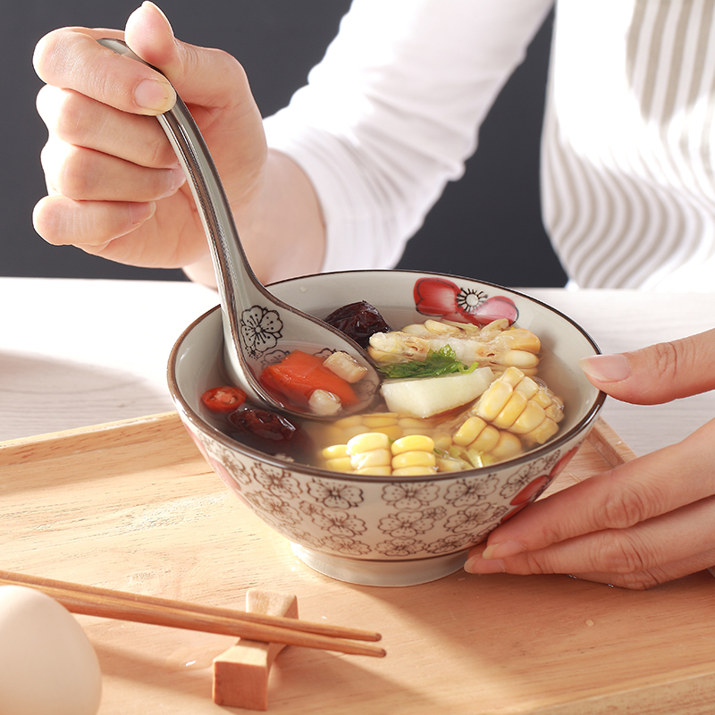 ceramic long handle soup spoon spoon japanese ceramic spoon spoon soup porridge spoon medium spoon