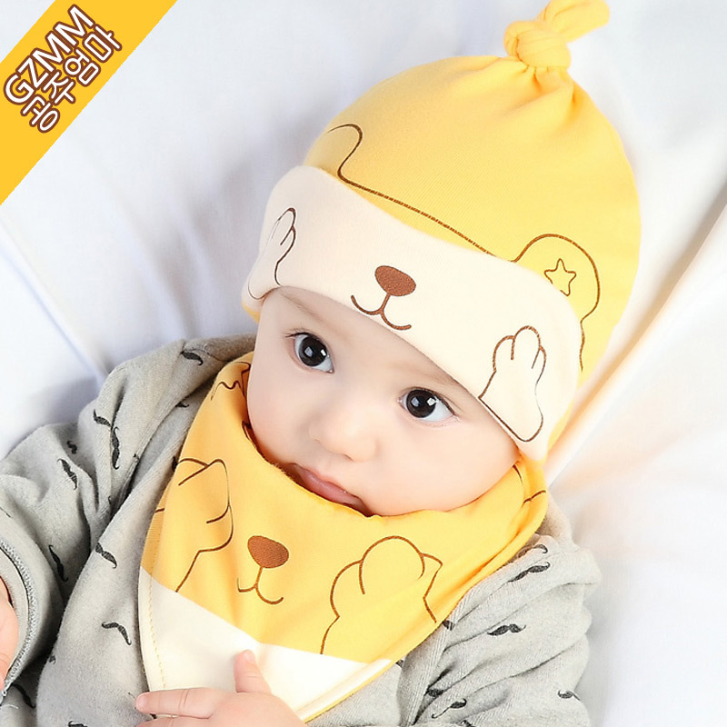 新生兒帽子春秋鼕韓版嬰兒帽子0-3-6-12個月寶寶胎帽幼兒帽男女童