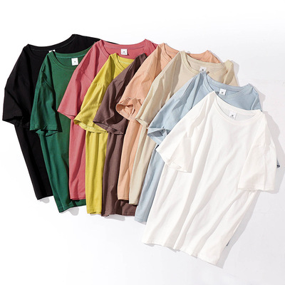 标题优化:2019新款夏季纯棉圆领韩版大码女式t恤短袖纯色女装