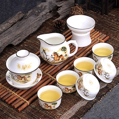 新款陶瓷茶具整套家用简约客厅办公功夫泡茶器马到功成礼品套装