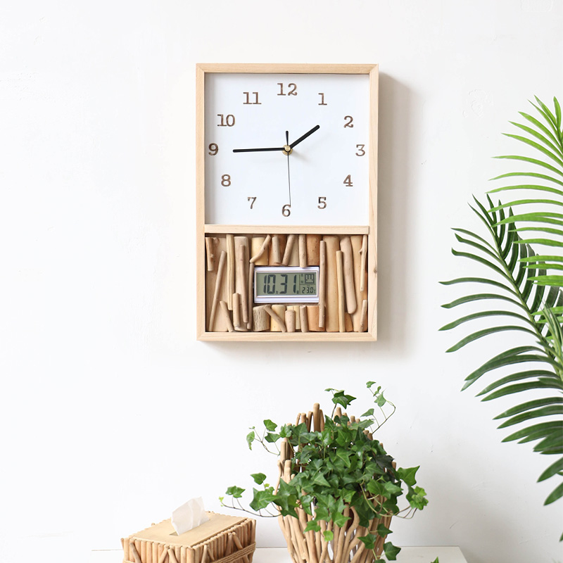 log handmade clock wall clock living room mute clock simple wall-mounted calendar home fashion clock personalized creative