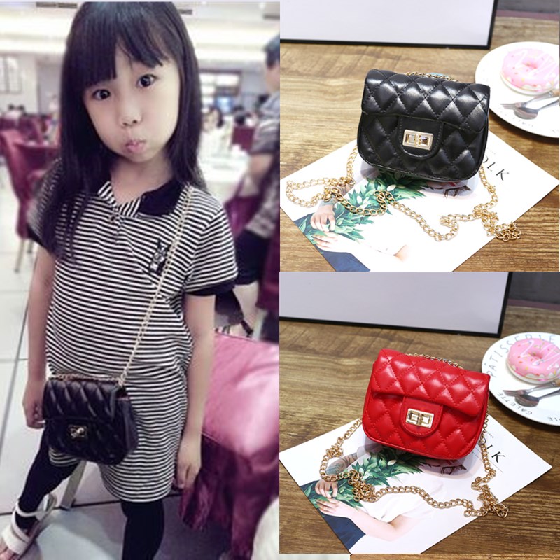 韓版兒童包包女童時尚斜挎包鉚釘菱格迷你鏈條小包公主出遊小挎包