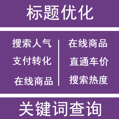 标题优化:淘宝网店商品搜索宝贝标题关键词优化排名组合工具查词软件教