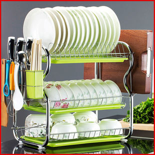 厨房置物架碗碟碗盘收纳架沥水架家用多功能放碗架碗筷收纳盒碗柜