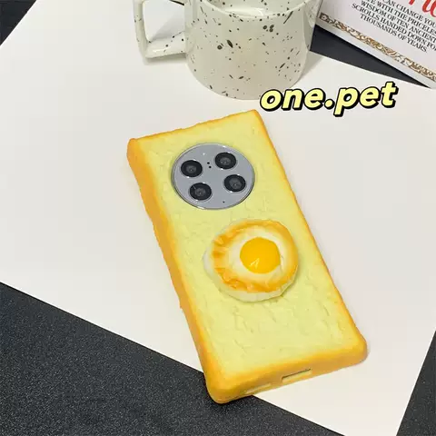 Fried Egg On Toast Funny Phone Cases Covers 3D Huawei P60, Huawei P60 Pro, Huawei P60 Art, Huawei P50, Huawei P50 Pro,