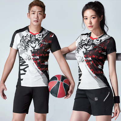 标题优化:羽毛球服套装男女款短袖速干比赛服网球运动球服比赛队服