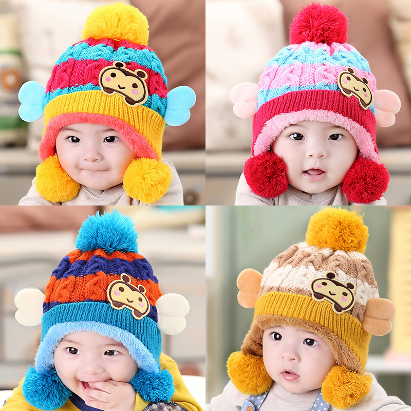 鼕季加厚保暖12個月嬰兒帽子秋鼕女孩男童女寶寶公主3鼕天24韓版6