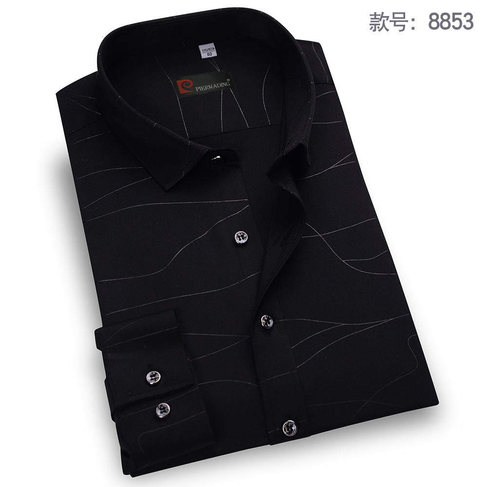 le printemps et l'automne shirt à manches longues pour hommes stretch noire de carrière équipée shirt pour hommes occasionnels d'affaires shirt à manches longues de la chemise des hommes le printemps et l'automne shirt à manches longues pour hommes stretch noire de carrière équipée shirt pour hommes occasionnels d'affaires shirt à manches longues de la chemise des hommes