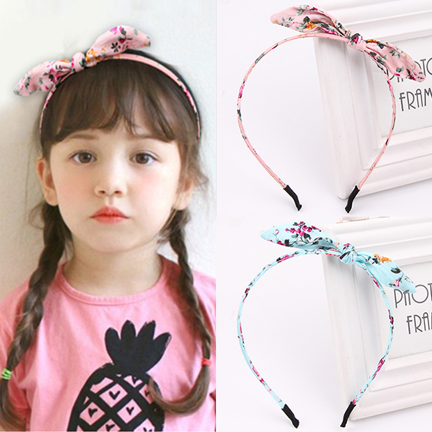 兒童發箍發卡公主韓國兔耳朵布藝小女孩蝴蝶結頭箍女童發飾頭飾品