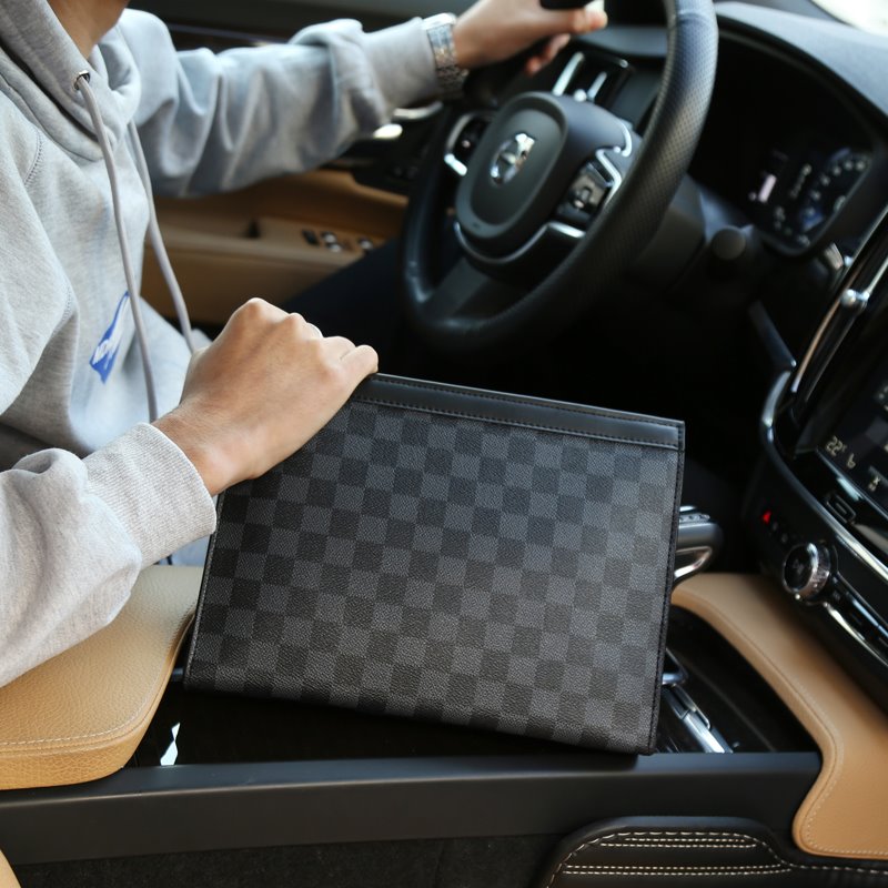 l'automne et l'hiver nouveaux de la mode des hommes de grande capacité d'embrayage hommes portefeuilles hommes petit damier sac de courrier l'automne et l'hiver nouveaux de la mode des hommes de grande capacité d'embrayage hommes portefeuilles hommes petit damier sac de courrier