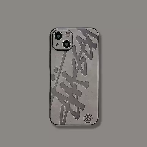 Stussy Trendy Fashionable Embossed Graffiti Logo Phone Case for iPhone 17, 16, 15, 14, 13 and 12