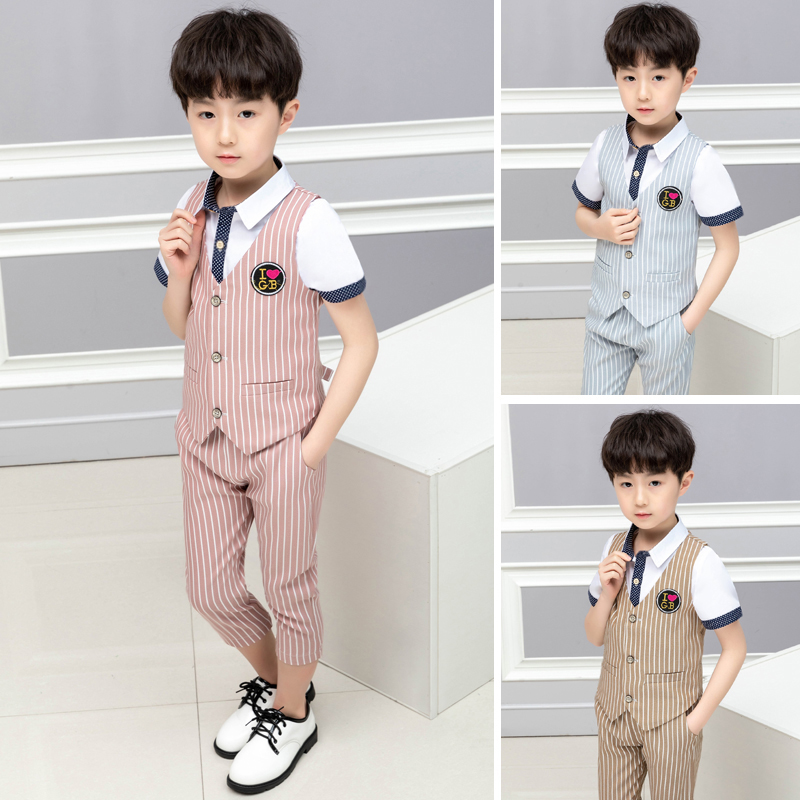 les enfants formelle slim fit à manches courtes enfants costume gilet de costume costumes de fille de fleur robe de garçon costume d'été les enfants formelle slim fit à manches courtes enfants costume gilet de costume costumes de fille de fleur robe de garçon costume d'été