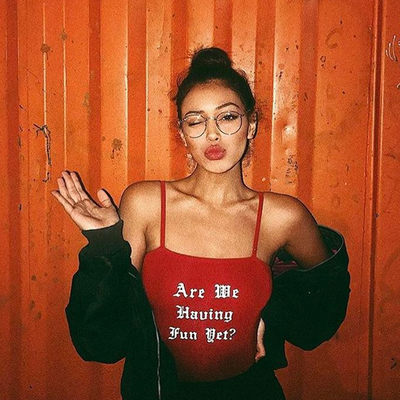 买二减5欧美字母针织吊带背心女夏薄款ins超火的上衣短款打底衫潮-淘宝网