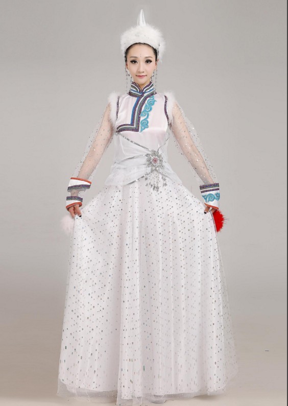新款蒙古族演出服女裝向天歌內蒙古舞蹈服裝成人少數民族表演服裙