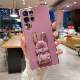 Cute Bunny Rabbit Kickstand Girls Phone Cases Covers Electroplated Silicone TPU