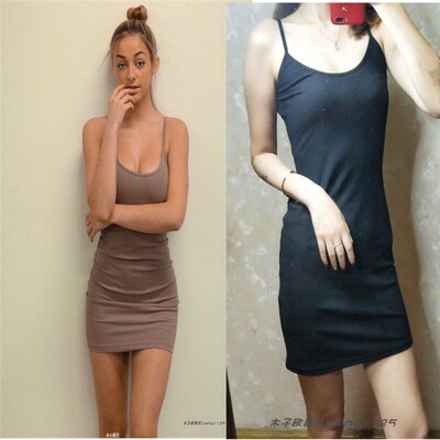 欧美风吊带包臀裙修身螺纹打底 吊带纯色背心弹力百搭连衣裙女-淘宝网 欧美风吊带包臀裙修身螺纹打底 吊带纯色背心弹力百搭连衣裙女-淘宝网
