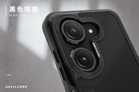 Black — DEVILCASE Zenfone 9 Tough Shockproof Acrylic Transparent Clear High End Premium Phone Case
