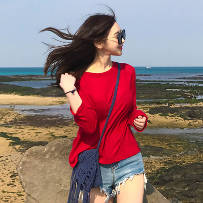 当天发 韩国正品anne跃然入眼前 轻薄舒适糖果红长袖T恤ZB005喆-淘宝网 当天发 韩国正品anne跃然入眼前 轻薄舒适糖果红长袖T恤ZB005喆-淘宝网