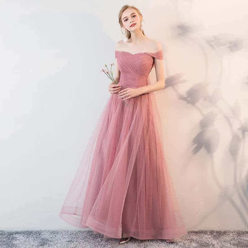 de demoiselle d'honneur vêtements pour l'automne 2018 nouvelle femelle de longues sections était mince robe de demoiselle d'honneur de la sœur de la jupe copines de vêtements de soirée, robe de pâte de haricot rouge couleur de demoiselle d'honneur vêtements pour l'automne 2018 nouvelle femelle de longues sections était mince robe de demoiselle d'honneur de la sœur de la jupe copines de vêtements de soirée, robe de pâte de haricot rouge couleur