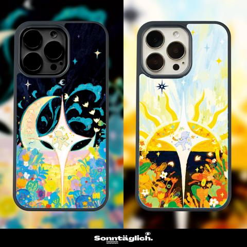 New Artsy Sun And Moon Painted Illustration 15, 14, 13, 12, 11 iPhone Case