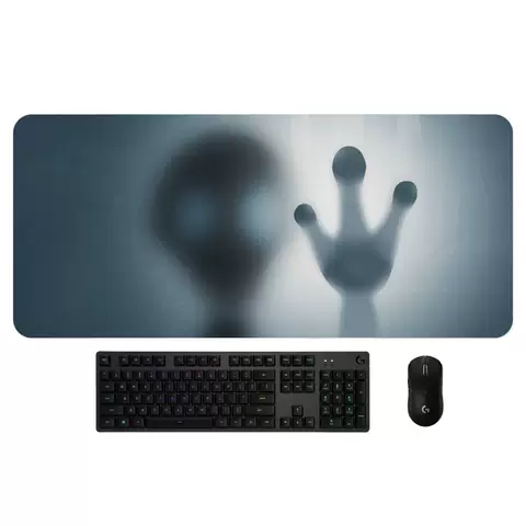 Alien Behind Glass Illustration Water Proof Anti Slip Desktop Mousepad
