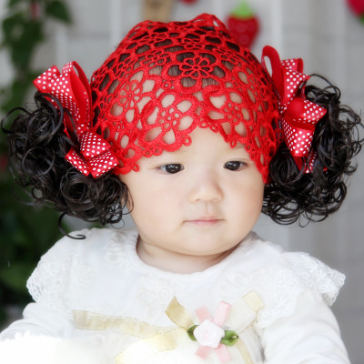 韓版女寶寶嬰兒發飾 女童假發發帶韓國頭飾公主假發帽子0-1-2-3歲