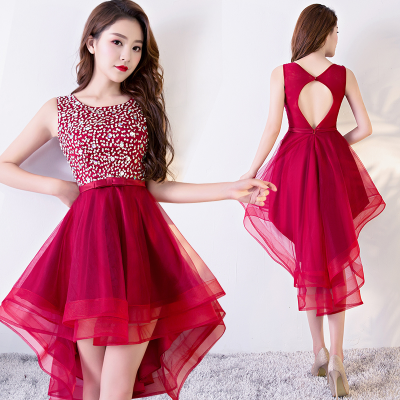 banquet petite robe 2019 printemps-été new slim toast vêtements court devant long tutu jupe robe courte femme banquet petite robe 2019 printemps-été new slim toast vêtements court devant long tutu jupe robe courte femme