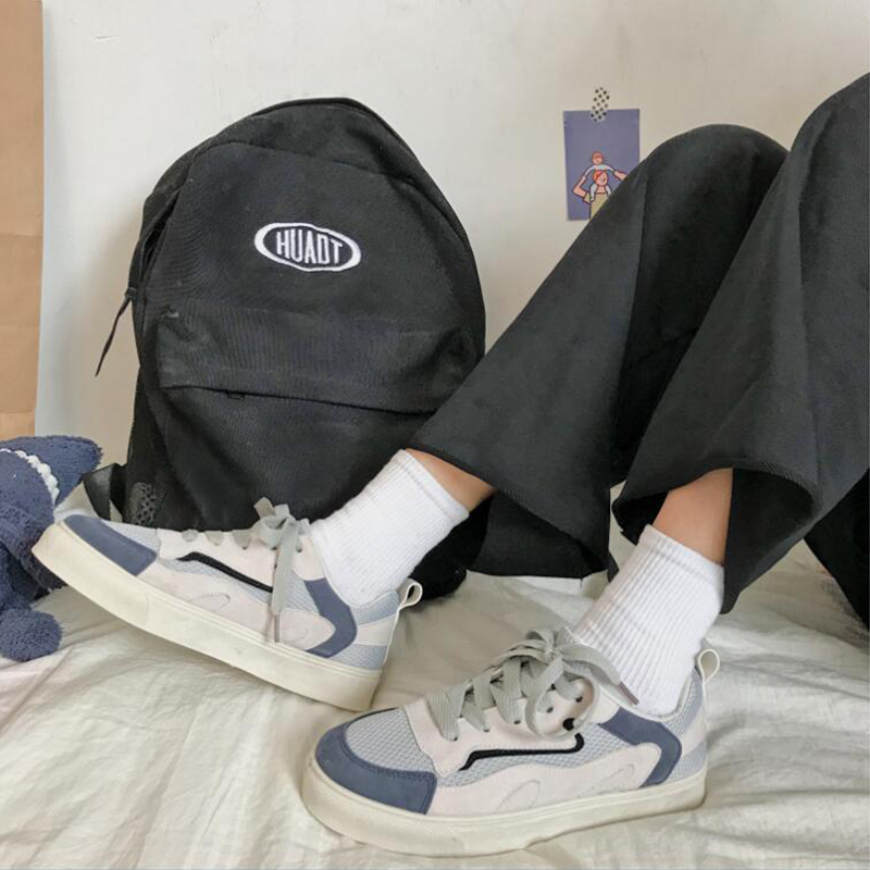 nouveau printemps de l'ins du réseau rouge correspondant sneakers harajuku chic chaussures en toile femme le joker à fond plat casual chaussures dentelle nouveau printemps de l'ins du réseau rouge correspondant sneakers harajuku chic chaussures en toile femme le joker à fond plat casual chaussures dentelle