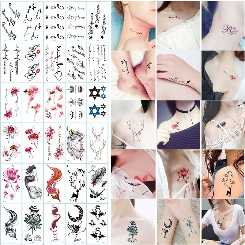 Fresh Girl Heart Korean Style Tattoo Sticker Waterproof and Durable Boys and Girls Ins Style Small Pattern Cute Cartoon Fashionable