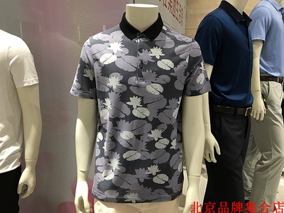 方仕FOUNSEE 男士夏款 86%棉+14%桑蚕丝 时尚印花 短袖T恤