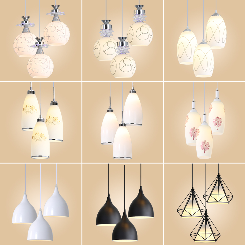 Dining Room Chandelier Three-Head Creative Personality Industrial Style Bar Bedroom Dining-Room Lamp Simple Modern Aisle Dining Hanging Lamps