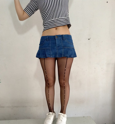 牛仔超短裙女夏新款半身裙百褶流行性感诱惑紧身潮流主播舞台表演-淘宝网
