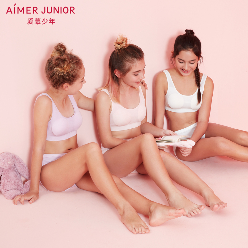 Aimer Junior girl underwear two-stage foundation short vest development