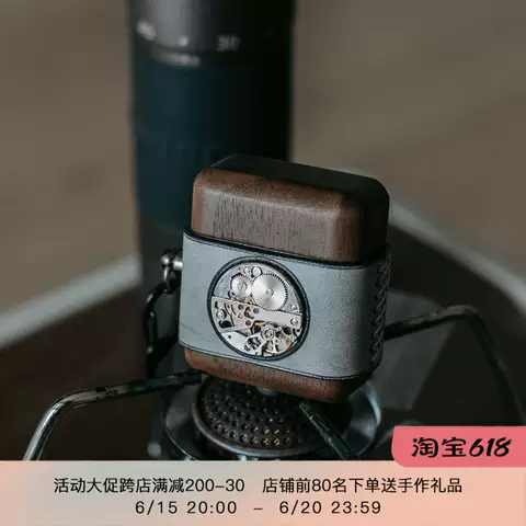 Steampunk Genuine Leather Wood Unique Protective Carry Cases Apple  Airpods 1, Airdpods 2,