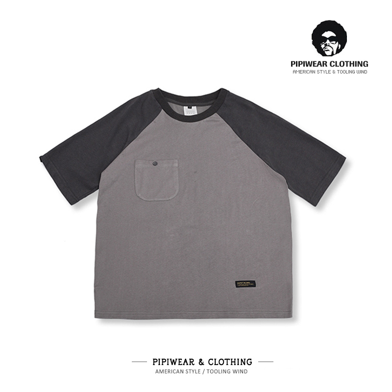 american retro manches raglan épissage couleur de t-shirt de l'été hommes de la demi manche marée marque ne rouge à manches courtes externe stock queue monomère-shirt t american retro manches raglan épissage couleur de t-shirt de l'été hommes de la demi manche marée marque ne rouge à manches courtes externe stock queue monomère-shirt t
