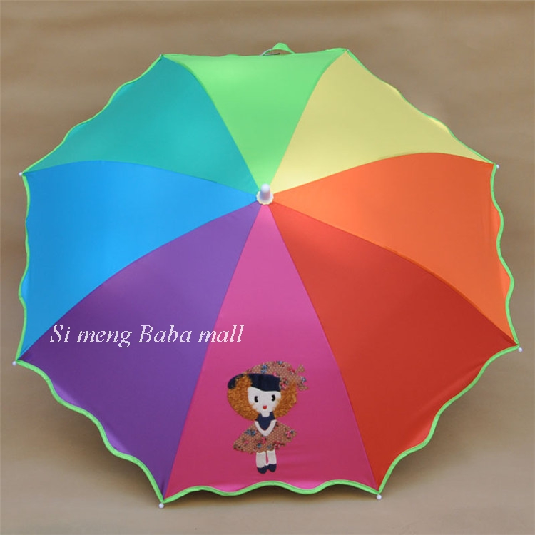 天堂傘兒童雨傘男女童小學生晴雨兩用黑膠防紫外線防曬彩虹傘